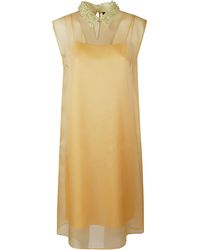 Fabiana Filippi - Lace Paneled Sleeveless Dress - Lyst