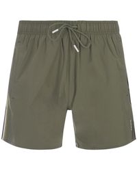 BOSS - Khaki Beach Boxers With Typical Brand Stripes And Logo - Lyst