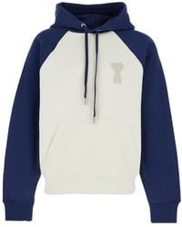 Ami Paris - Hoodie With Drawstring Hood And Adc Embroidery On The Front - Lyst