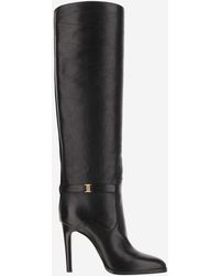 Saint Laurent - Diane Grained Leather Boots - Lyst