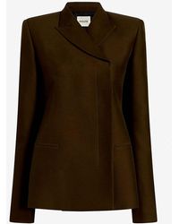 KHAITE - Veste Silvannah En Cuir Dark Jacket - Lyst