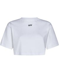 Off-White c/o Virgil Abloh - Cropped Stamped Logo T-shirt - Lyst