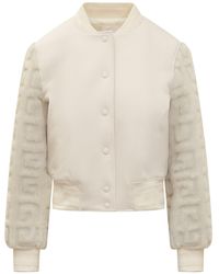 Givenchy - 4g Wool And Fur Short Bomber Jacket - Lyst