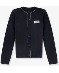 MM6 by Maison Margiela - Wool Blend Cardigan With Front Numeric Detail - Lyst