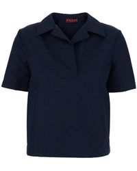 Gucci - Blouse With Wide Collar, Cotton-Blend Polyester Blouses - Lyst