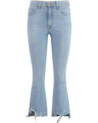 Mother - The Insider Crop Step Chew Stretch Cotton Jeans - Lyst