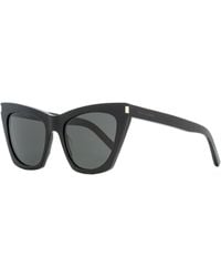 Saint Laurent - Cat Eye Sunglasses Sl 214 Kate 001 55Mm Ysl Plastic (Acetate) - Lyst