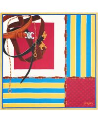 Celine - Carré De Soie 90X90Cm Rugby Stripes-- Scarfs - Lyst