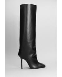 The Attico - Sienna High Heels Boots In Black Leather - Lyst