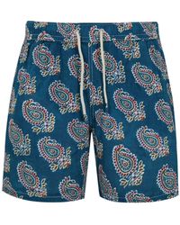 Mc2 Saint Barth - Linen Swimsuit With Paisley Print - Lyst