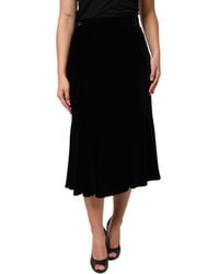 Dolce & Gabbana - Black High Waist Fit Flared Midi Skirt - Lyst