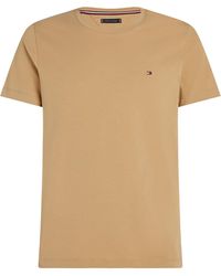 Tommy Hilfiger - Khaki T-Shirt With Mini Logo - Lyst