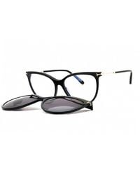 Tom Ford - Eyeglasses Cat Eye Full Rim, Shiny Frame And Clear/ Light Block Lenses Lens Ft5994-B001 - Lyst