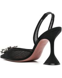 AMINA MUADDI - Begum Mesh Sling 95 Mesh Pumps With Starbust Embellished Brooch - Lyst