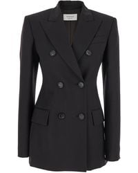 Sportmax - Double-Breasted Wool Jacket Virgin Blazers - Lyst