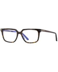 Tom Ford - Eyeglasses Rectangle Full Rim, Dark Havana Frame And Clear Demo Lenses Lens Ft6039-B052 - Lyst