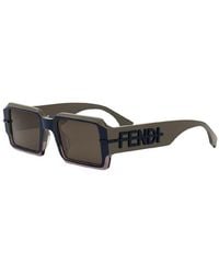 Fendi - Sunglasses Rectangle Full Rim, Shiny Frame And Lens Fe40073U50E - Lyst