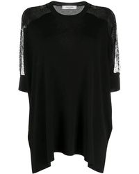 Valentino - Lace Panel Detail Knitted Top - Lyst