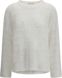 Brunello Cucinelli - Openwork Sweater Silk; Nylon - Lyst
