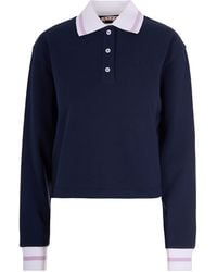 Marni - Dark Piqué Long-Sleeved Polo Shirt - Lyst