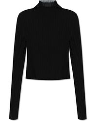 MM6 by Maison Martin Margiela - Pleated Turtleneck Top - Lyst