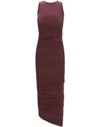 Wolford - Asymmetric Semi-Sheer Midi Dress Wild Plum - Lyst
