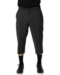 Dolce & Gabbana - Wool Cropped Chino Trouser Pants Elastane Polyester - Lyst