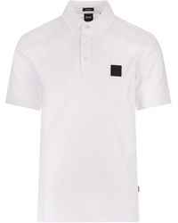 BOSS - Cotton Jersey Polo Shirt With Logo Plaque - Lyst