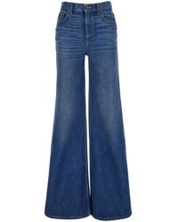 Chloé - Chloã High Waisted Jeans With Wide Leg And Logo Patch On The Rear - Lyst