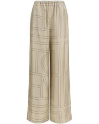 TOTEME - Pants Silk Monogram Trousers - Lyst