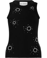 Des Phemmes - Sleeveless Cotton Rib Top — Vests & Tank Tops - Lyst