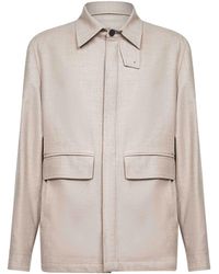 D 40 - Loro Piana Stretch Flannel Chet Shirt Jacket - Lyst