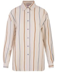 Stella Jean - Over Fit Striped Cotton Shirt - Lyst