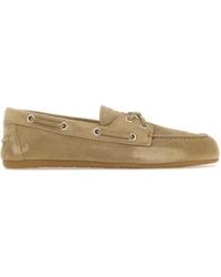 Miu Miu - Sand Suede Loafers - Lyst