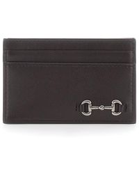 Gucci - Card Holder With Horsebit, Leather Calf Accessory - Lyst