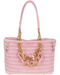 Balmain - 1945 Soft Cabas Small-Raphia Tweed Eff - Lyst