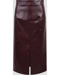 FEDERICA TOSI - Faux-Leather Midi Skirt - Lyst