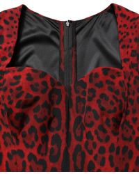 Dolce & Gabbana - Leopard Print Sheath Long Sleeve Dress Silk - Lyst