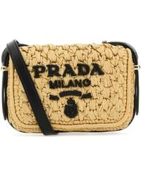 Prada - Raffia Crossbody Bag - Lyst