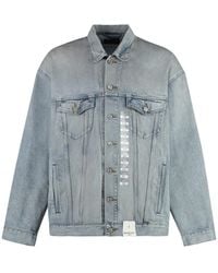 Balenciaga - Size Sticker Denim Jacket - Lyst