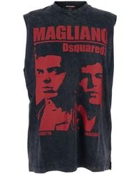 DSquared² - 'D2 X Magliano' Crew Neck Top With Logo Lettering And Front Print - Lyst
