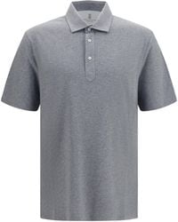Brunello Cucinelli - Cotton Jersey Polo Shirt T-Shirts And Polos - Lyst