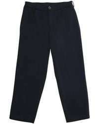 Emporio Armani - Pants With Belt Loops And Logo Patch Polyester Trousers - Lyst