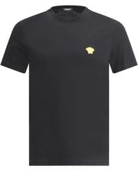 Versace - T-Shirt With Iconic Logo Embroidered On The Chest - Lyst