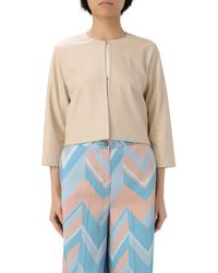 Liu Jo - 3/4 Sleeved Crewneck Cropped Jacket - Lyst