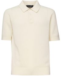 Dolce & Gabbana - Short-Sleeved Cotton Polo-Shirt - Lyst