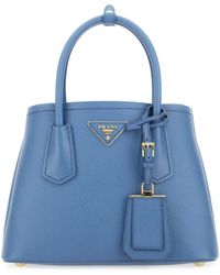 Prada - Cerulean Blue Leather Handbag - Lyst
