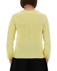 Ganni - Jacquard Cashmere Cardigan Merino Wool Jumpers - Lyst