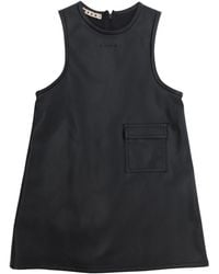 Marni - Dress With Eco-Leather Trim, Polyester - Lyst