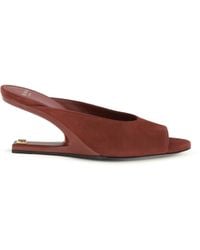 Balmain - Suede Open-Toe Mules Sandal - Lyst